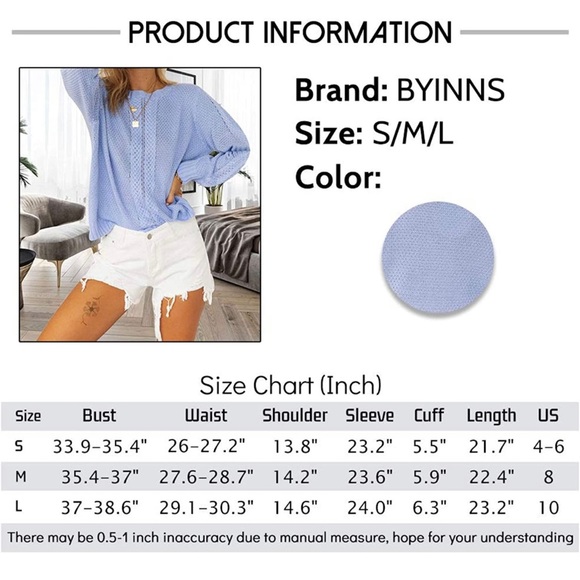 Blue Sweater *WORN ONCE* Perfect for a Gender Reveal - Picture 6 of 11